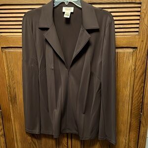 Talbots Office Essential Light Jacket Suit Shirt Style Size Medium Brown